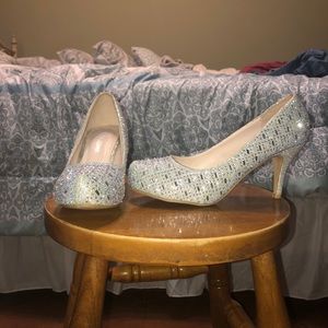 Silver Bedazzled Heels